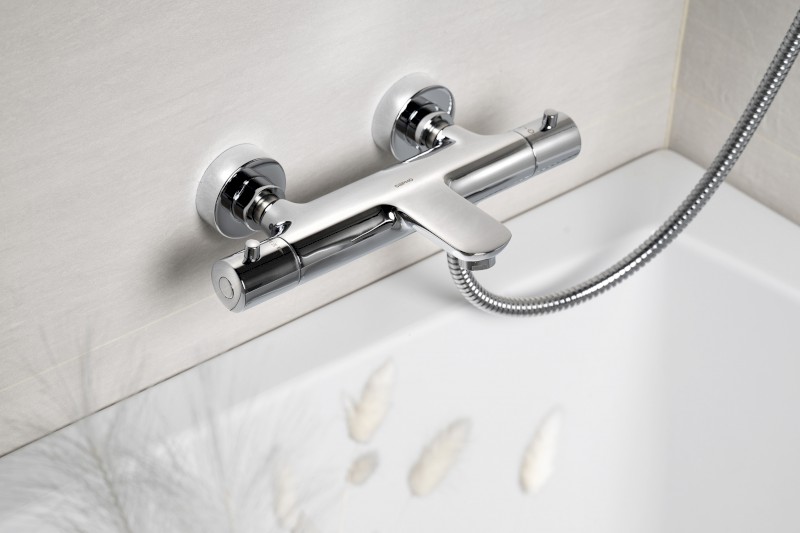 KIMURA nástěnná vanová termostatická baterie, chrom KU210