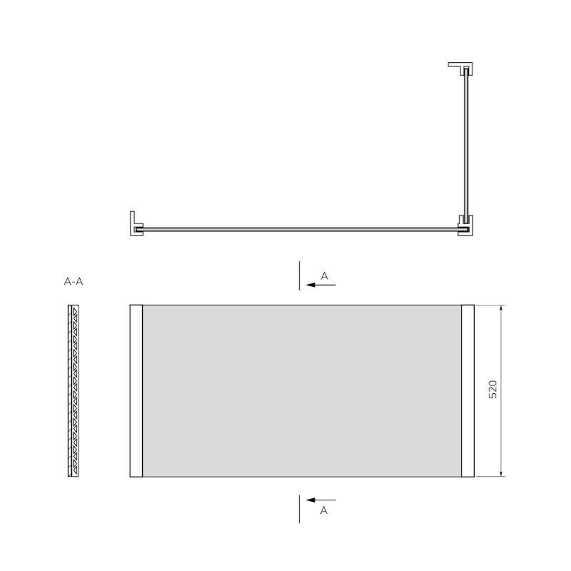 UNIVERSAL rohový panel 180x80x52cm, L/R 30277