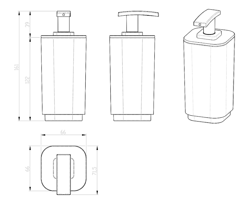 SEVENTY dávkovač mýdla na postavení, šedá 638208
