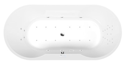 IO hydromasážní vana, 180x85x49cm, Highline Hydro-Air, chrom 16611.6010