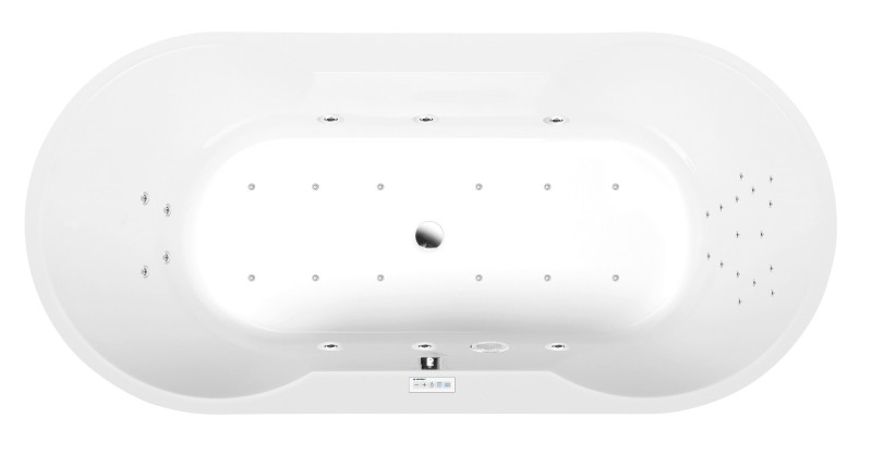 IO hydromasážní vana, 180x85x49cm, Highline Hydro-Air, chrom 16611.6010
