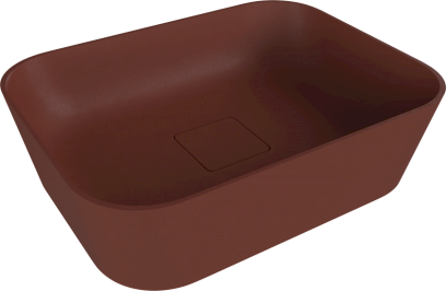 BANERA SQUARE umyvadlo na desku, litý mramor, 50x36cm, hnědá mat 14596.71