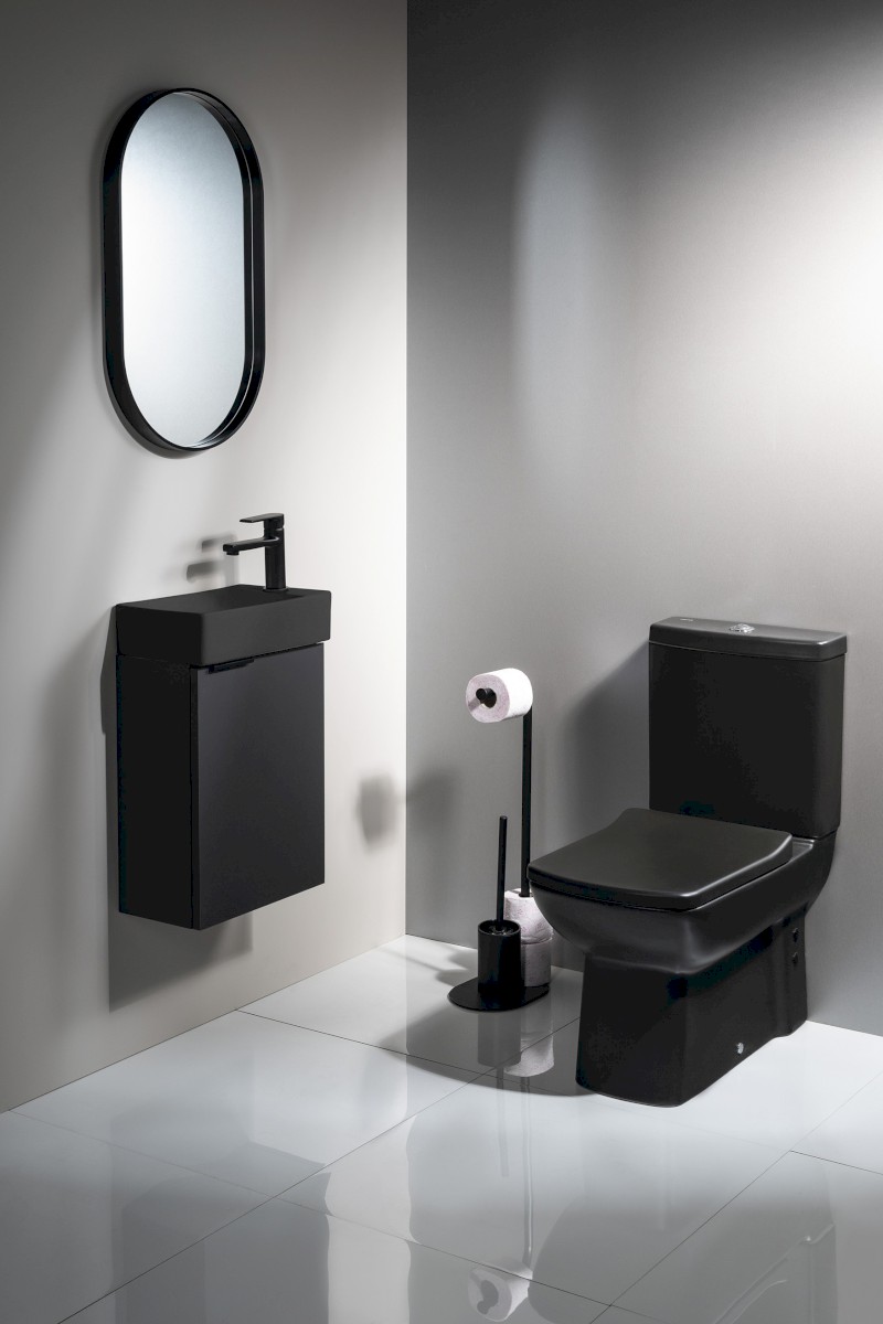 AVONA oválné zrcadlo v rámu 40x70cm, černá mat AV400