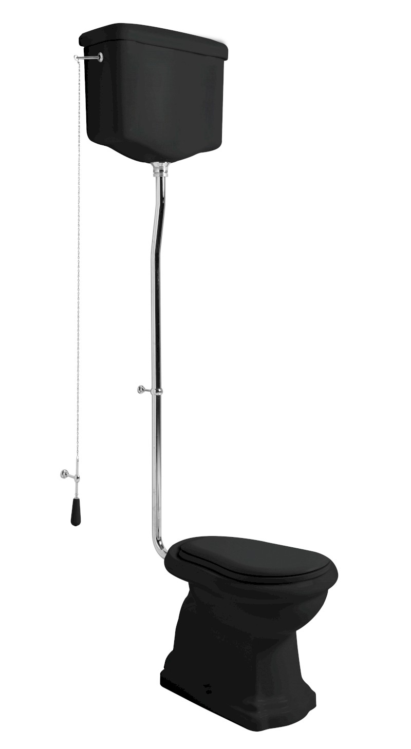RETRO WC mísa stojící, 38,5x59cm, spodní odpad, černá mat 101031