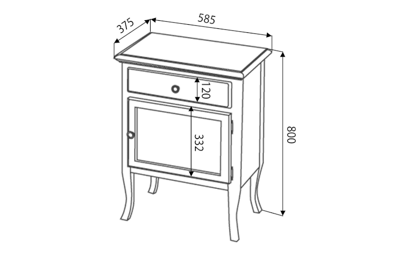 RETRO skříňka 60x80x38cm, buk, pravá 1690