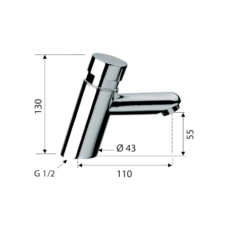 TEMPOR samouzavírací stojánkový ventil na umyvadlo, chrom 937.001.1