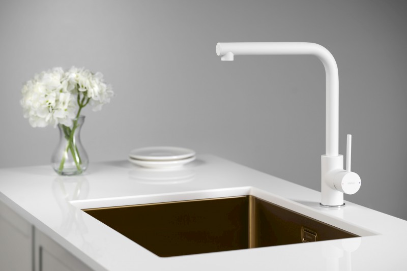 RONA stojánková dřezová baterie, bílá mat JK125W