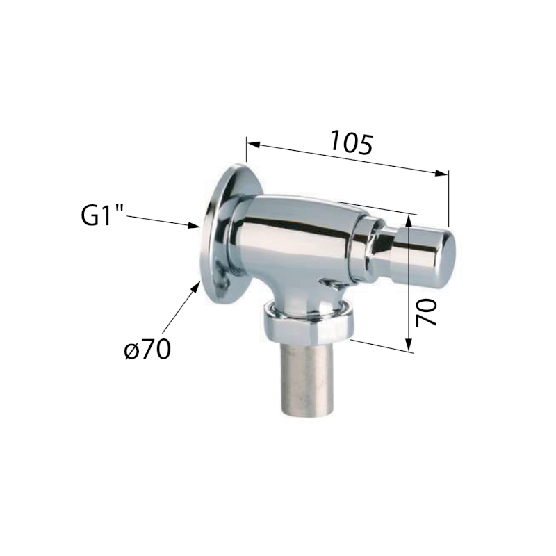 TEMPOR samouzavírací nástěnný WC ventil, chrom 937.471.1