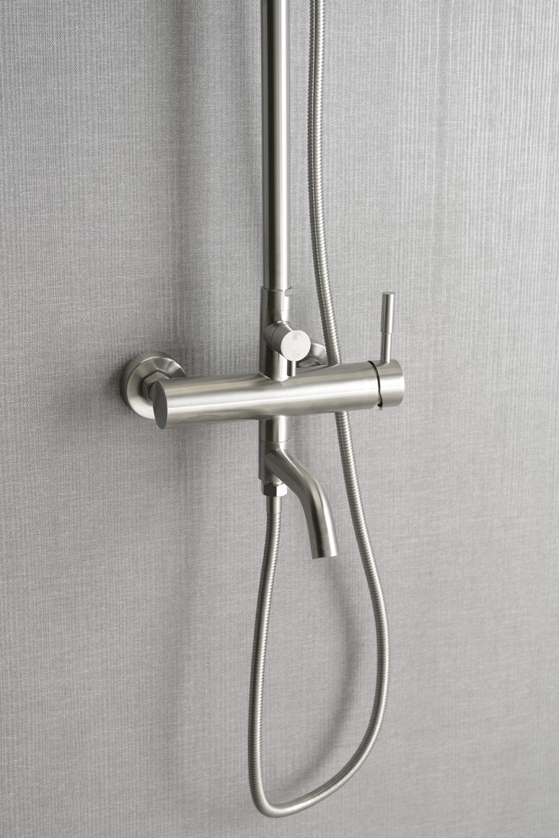 MINIMAL vanový sloup s pákovou baterií a napouštěním, nerez MI140