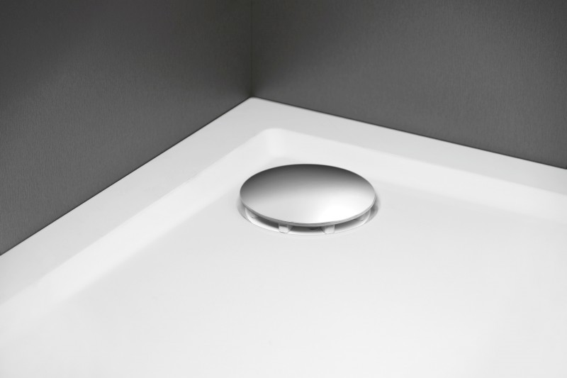 Vaničkový sifon, průměr 90mm, DN40, nízký, krytka nerez lesk 17916