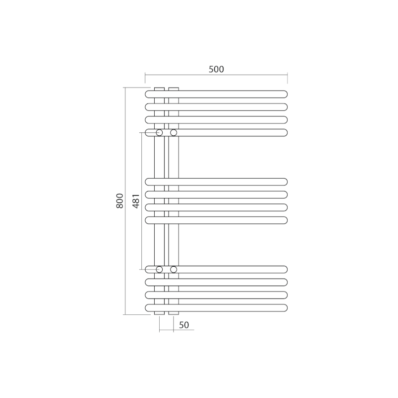 NYMPHA otopné těleso 500x800mm, černá mat LLN80B