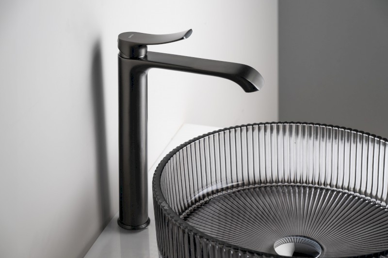 SUGA stojánková umyvadlová baterie vysoká, gun metal TJ006GM