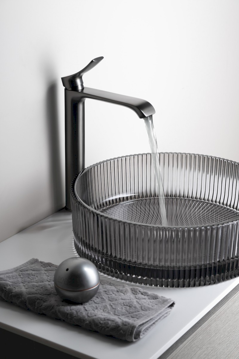 SUGA stojánková umyvadlová baterie vysoká, gun metal TJ006GM