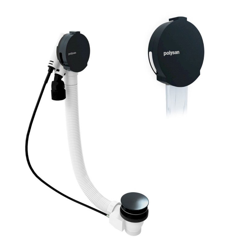 Vanová souprava s napouštěním, bovden, délka 1000mm, zátka 72mm, gun metal 71855.60