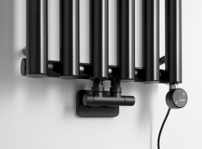 PILON otopné těleso 418x1800mm, se šesti háčky pro ručník, černá mat IZ132T