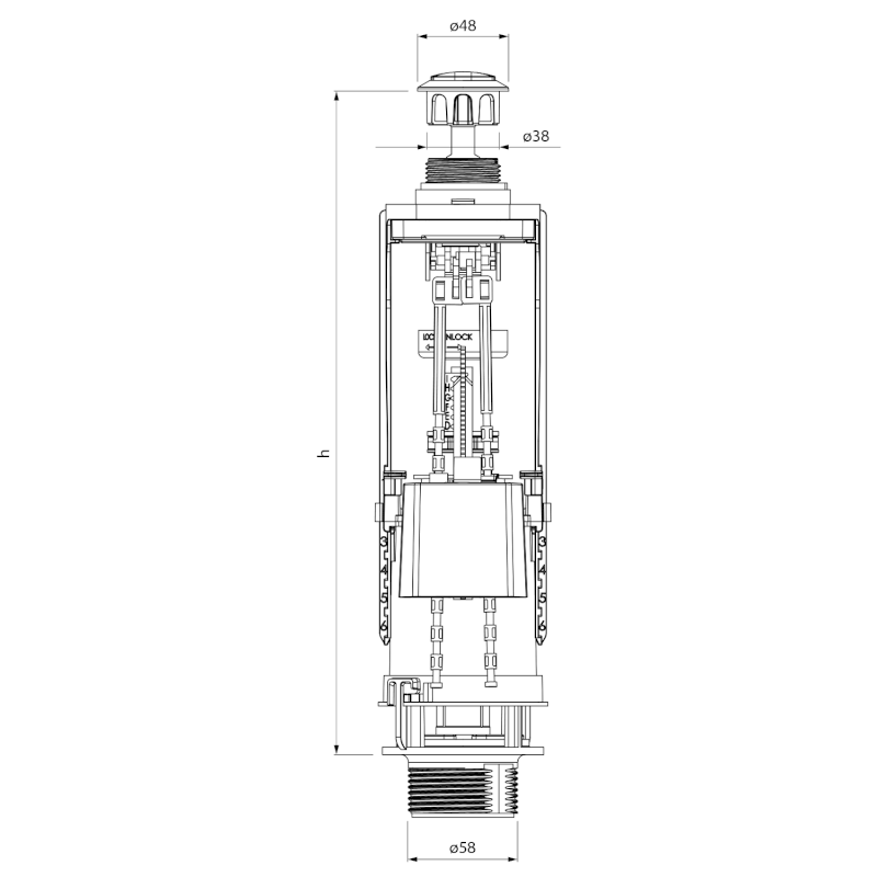 Vypouštěcí ventil, DUAL tlačítko, chrom OVDC001