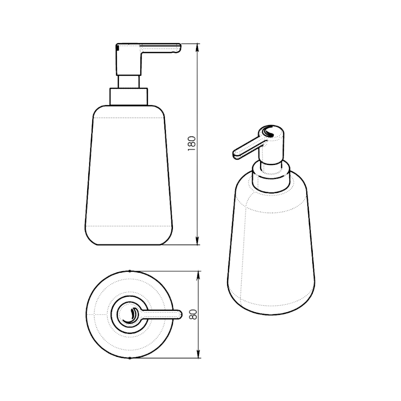 MARIKA dávkovač mýdla na postavení, tortora MK8052