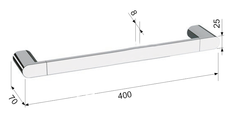 FLORI držák ručníků 400mm, bílá mat RF010/14