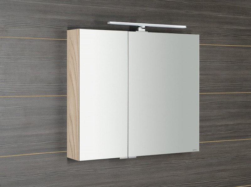 MIRRÓ galerka s LED osvětlením, 80x70x16cm, jilm bardini MC080-0013