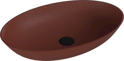 BANERA OVAL umyvadlo na desku, litý mramor, 60x40cm, hnědá mat 14397.71