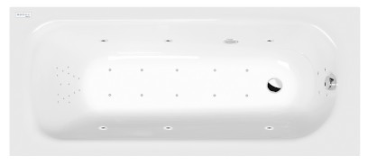 LAURA hydromasážní vana, 160x70x39cm, Highline Hydro-Air, chrom 24611.6010