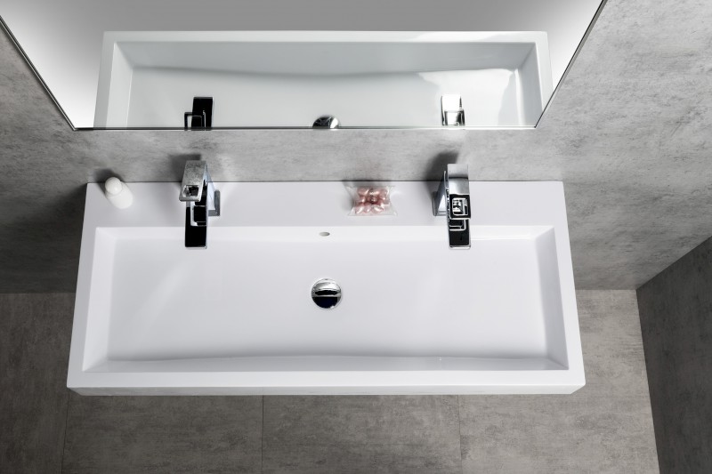 ORINOKO dvojumyvadlo, litý mramor, 100x42 cm, bílá OR101