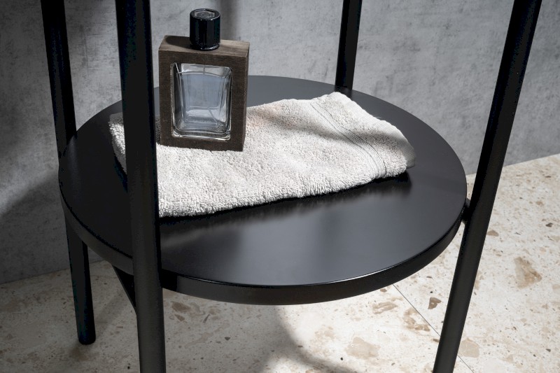 PUNO podstavec pod kulatá umyvadla 375x830x448xmm, černá SKA380-2