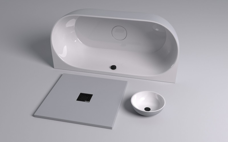 FLEXIA vanička z litého mramoru s možností úpravy rozměru, 120x80cm, šedá mat 77922.31