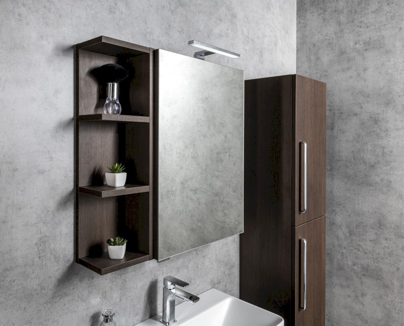 RIWA galerka s LED osvětlením, 50x70x17cm, bílá lesk RIW050-0030