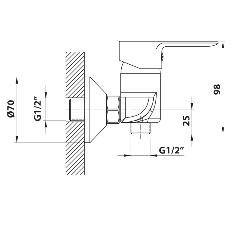 BARON nástěnná sprchová baterie, chrom 612.011.1