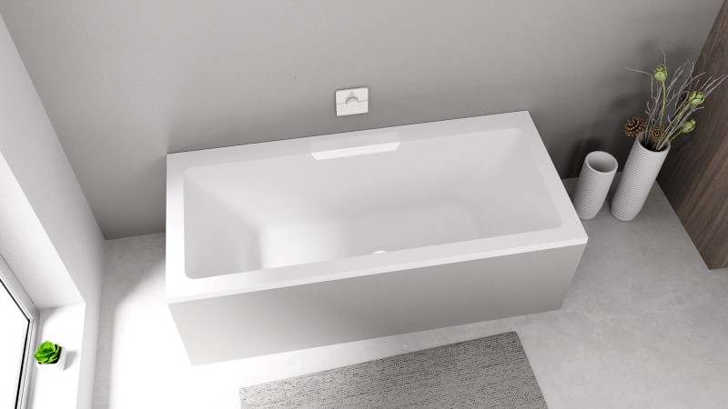 CASCATA obdélníková vana 185x85x45cm, kaskáda bílá 73836.101