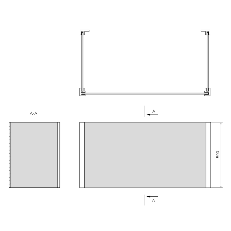 UNIVERSAL U panel 70x150x70x59cm 36316