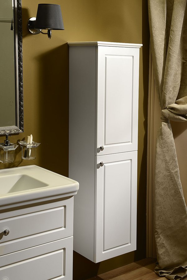 VIOLETA skříňka vysoká 35x140x30cm, pravá, bílá pololesk VI165-3131