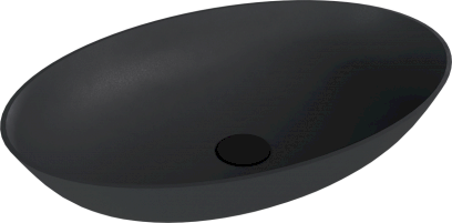 BANERA OVAL umyvadlo na desku, litý mramor, 60x40cm, antracit mat 14397.51