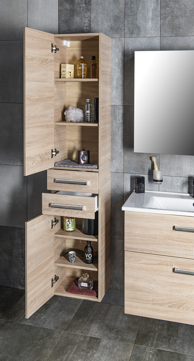 VEGA skříňka vysoká 35x184x31cm, dub platin VG985