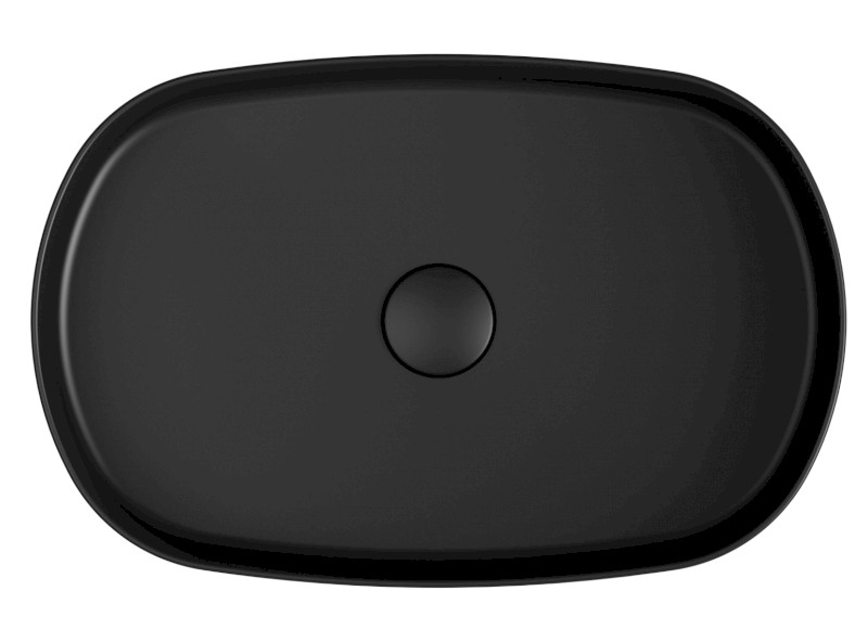 INFINITY OVAL keramické umyvadlo na desku, 55x36cm, černá mat 10NF65055-2N