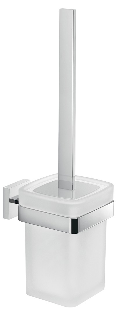 ELBA WC štětka závěsná, mléčné sklo, chrom A033313