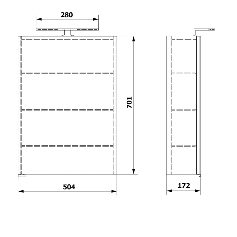 RIWA galerka s LED osvětlením, 50x70x17cm, dub stříbrný RIW050-0011