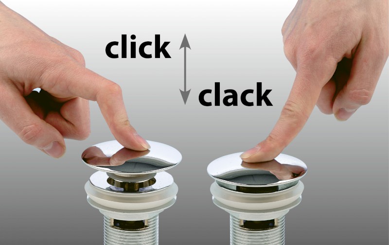 Umyvadlová výpust 5/4“, click-clack, keramická zátka, 20-70mm, taupe 38TP0164I