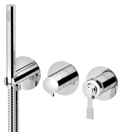 VERSI podomítková sprchová/vanová baterie s ruční sprchou, 2 výstupy, chrom RV052