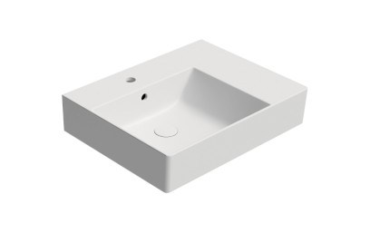 KUBE X keramické umyvadlo 60x47cm, s odkládací plochou vpravo, bílá mat 9438109