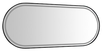 KAIRA oválné zrcadlo s LED osvětlením 120x50cm, černá mat KA500