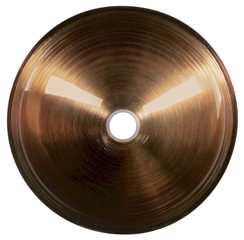 MURANO WENGE skleněné umyvadlo na desku, průměr 40cm, měděná/stříbrná AL5318-66