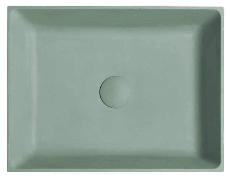 FORMIGO betonové umyvadlo na desku, 47,5x36,5cm, zelená mat FG123