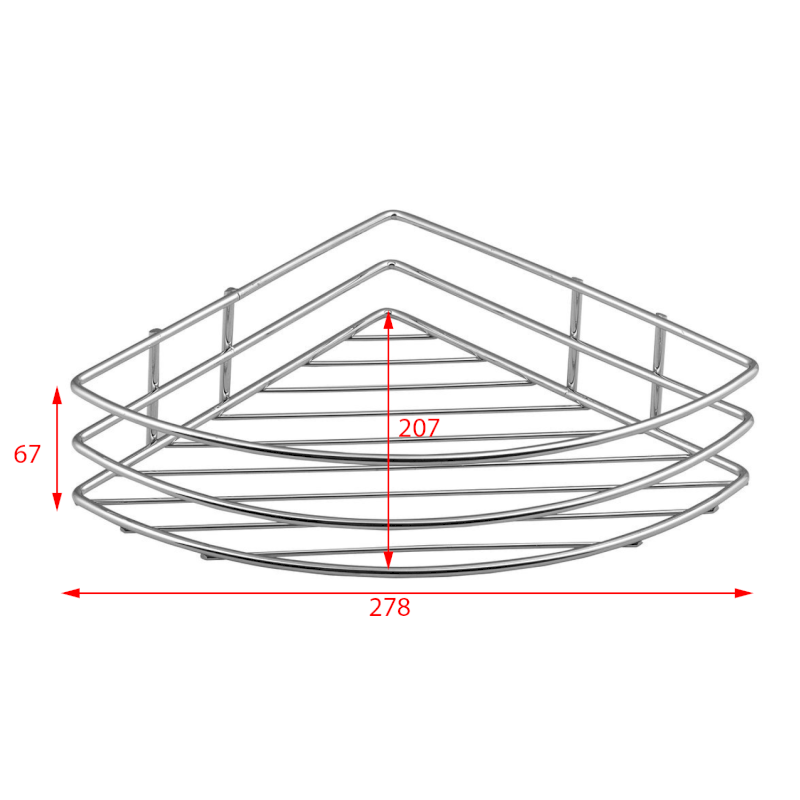 CHROM LINE drátěná rohová police jednoduchá, chrom 37005