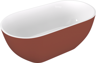 REDUTA volně stojící vana litý mramor 171x81x58cm, bílá/hnědá mat 71842.72