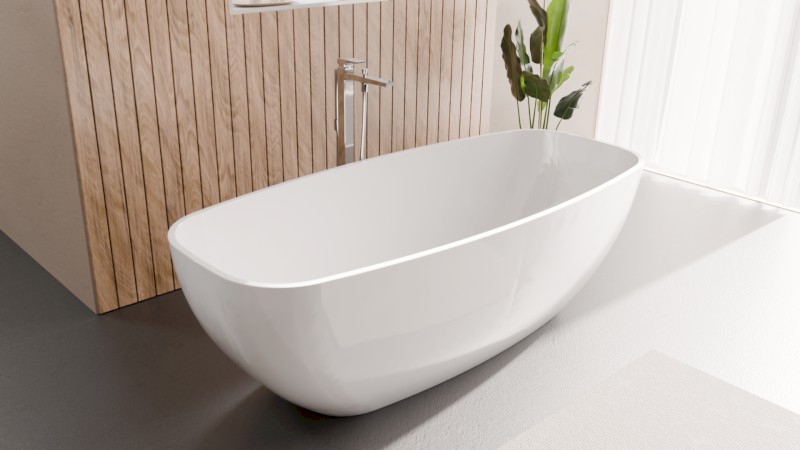 IPANEMA volně stojící vana litý mramor 168x72x49cm, bílá 69911