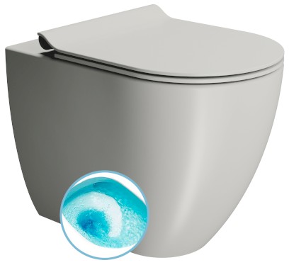 PURA WC mísa stojící, Swirlflush, 36x55cm, spodní/zadní odpad, cenere dual-mat 889017