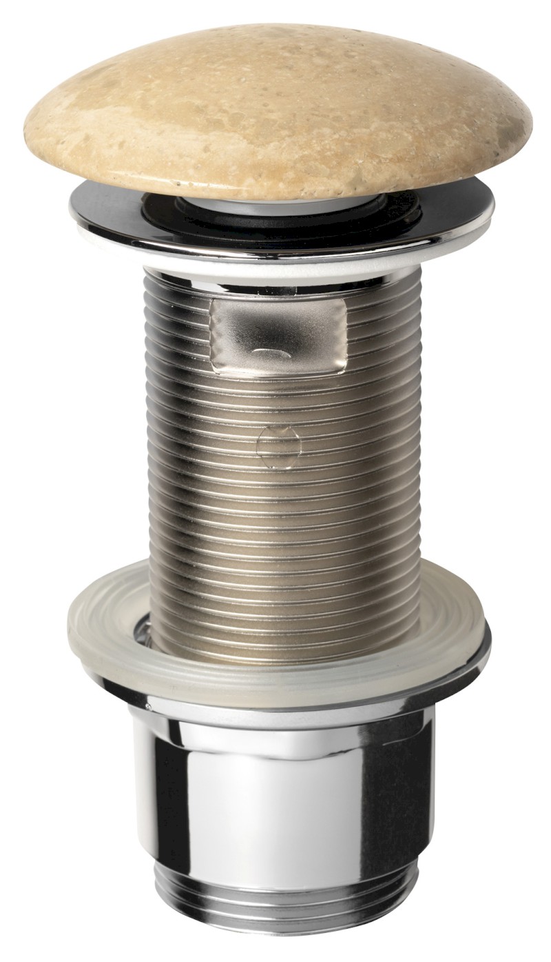 BLOK umyvadlová výpust 5/4“, click-clack, zátka leštěný béžový travertin 2401-901