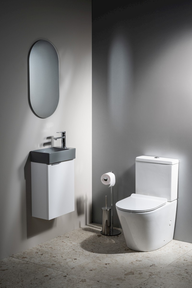 MARGITHA keramické umývátko 38x22cm, otvor pro baterii vpravo, šedá MGT3822GR